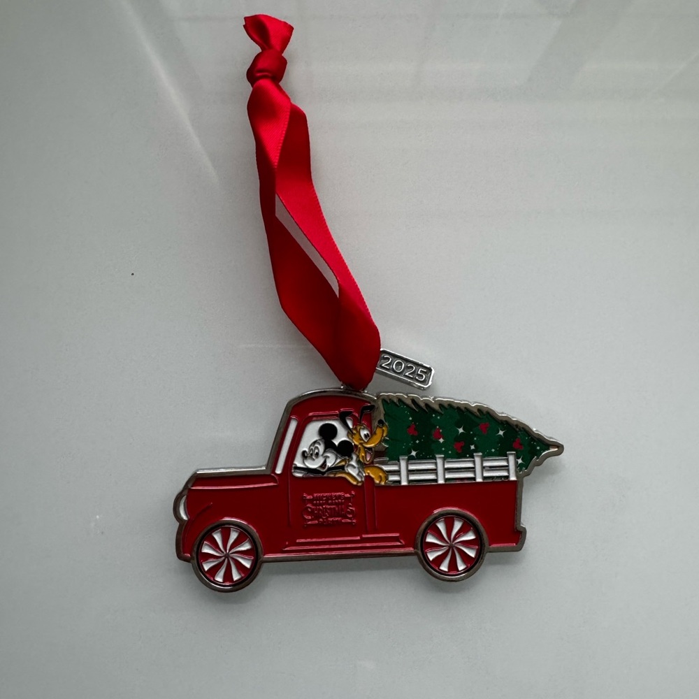 Disney Red and Green Holiday Truck Ornament